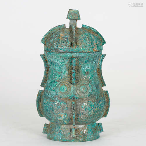 CHINESE BRONZE WINE VESSEL