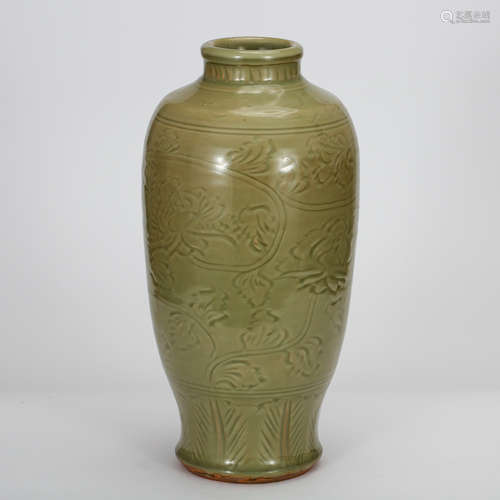 CHINESE TEA DUST GLAZED VASE