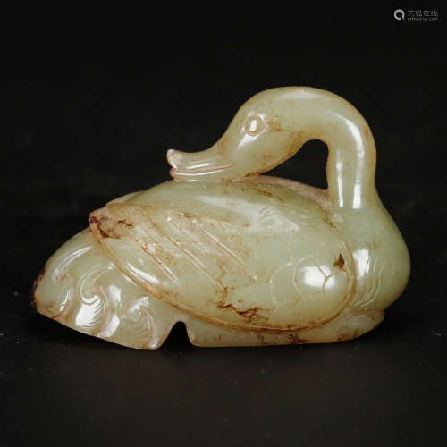CHINESE JADE CARVED DUCK