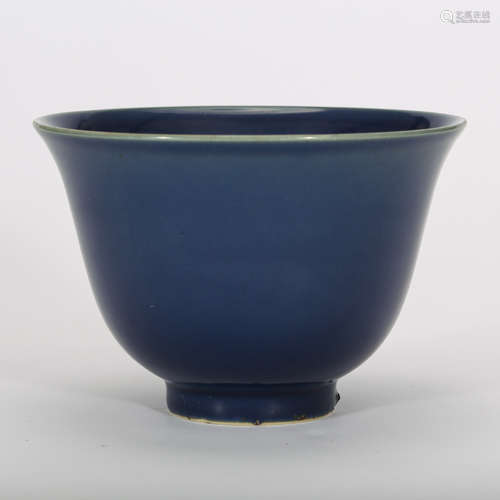 CHINESE BLUE GLAZED PORCELAIN BOWL