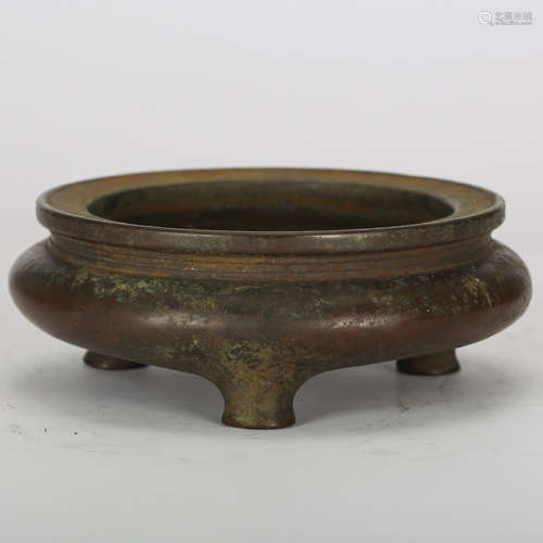 CHINESE BRONZE TRIPOD CENSER