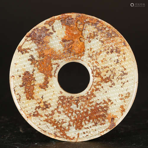 CHINESE ARCHAIC JADE BI DISK