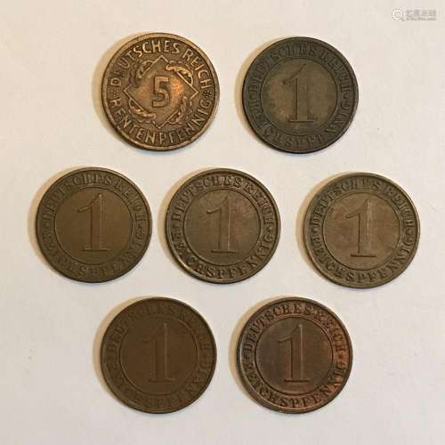 Thirteen (13) German Reich Coins