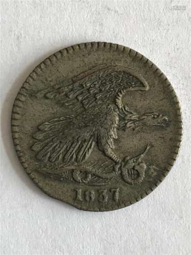 1837 United States One Cent Hard Times Token