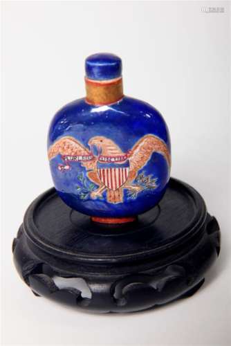 Chinese Export Porcelain Patriotic Snuff Bottle
