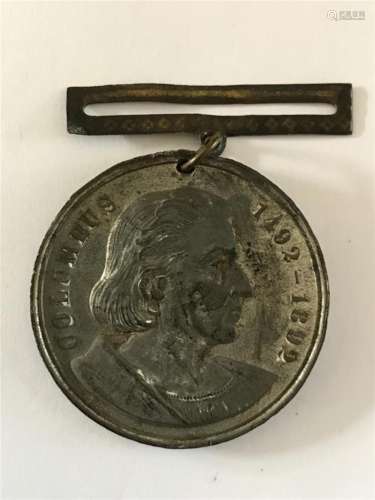 Circa 1892 Medal to Honor the Landing of Columbus