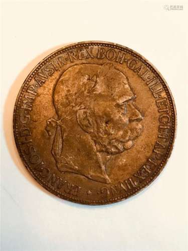 Late 1800's Corona Austrian Silver Coin