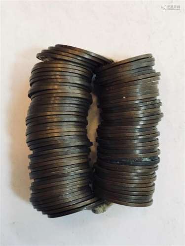 1860s Hong Kong 1 Mill Coins strung together