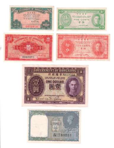 (25) Banknotes from Hong Kong & (2) India Banknote