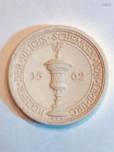 1922 German Notgeld White Porcelain Medal