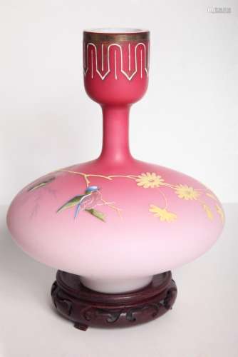 Enamel Peach Blow Vase