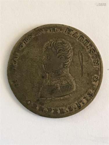 Circa 1841 Maj. Gen. W. H. Harrison Campaign Medal