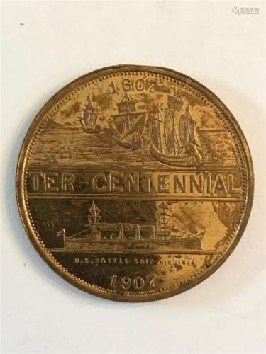 1907 Jamestown Tercentennial Exposition Medallion