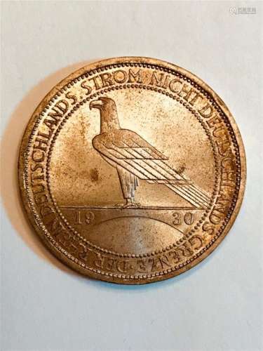 1930 German Reich 3 Mark Silver Coin
