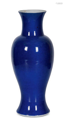 清 霁蓝釉观音瓶