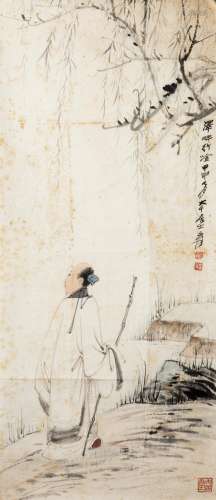 ZHANG DAQIAN (1899-1983) SCHOLAR UNDER THE TREE