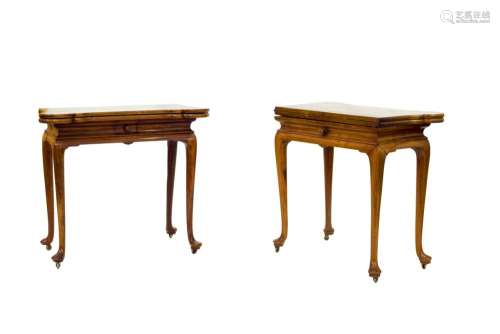 A PAIR OF HUANGHUALI CARD TABLES, 18TH CENTURY (Y)
