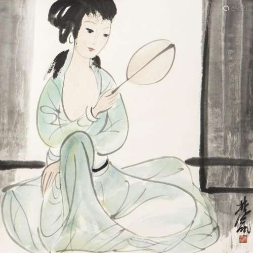 LIN FENGMIAN (1900-1991), LADY WITH FAN