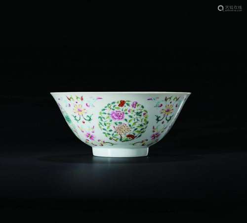 A FAMILLE ROSE 'FLOWER' BOWL, QING DYNASTY, JIAQING PERIOD