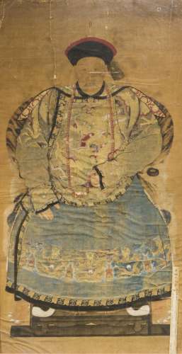 ANONYMOUS (QING DNASTY), THE PORTRAIT OF A GENERAL GUANGZHOU DURING QING QIANGLONG PERIOD