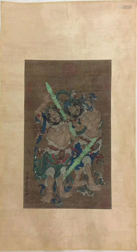 A DOOR GOD PAINTING SCROLL