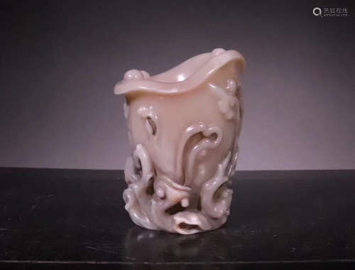 A FURONG STONE CARVED CUP