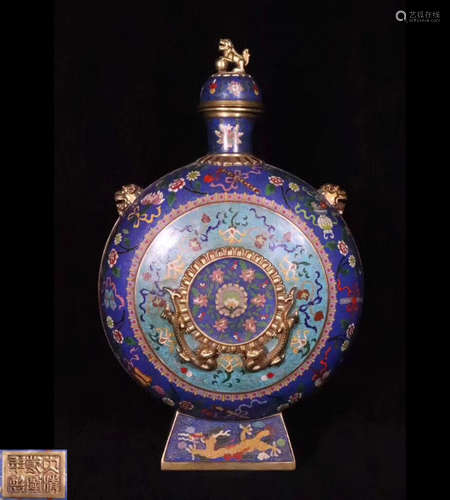 A BRONZE CLOISONNE ENAMEL VASE