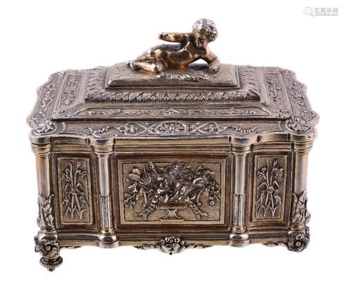 A Victorian electro-plated small jewellery casket by Mappin & Webb, incuse stamped mark, late 19th