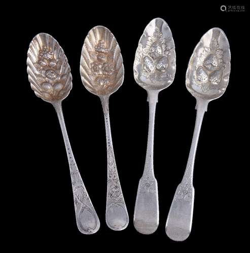 A pair of George III silver fiddle pattern table spoons by Peter & William Bateman, London 1812,