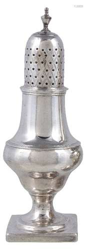 A George III silver ogee baluster caster by Jabez Daniell & James Mince, London 1792, with a wrythen