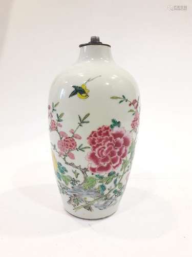 Chine XIXe vase en porcelaine à décor d'émaux de l...