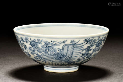 BLUE AND WHITE 'PHOENIX' BOWL