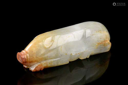 JADE CARVED 'PIG' ORNAMENT