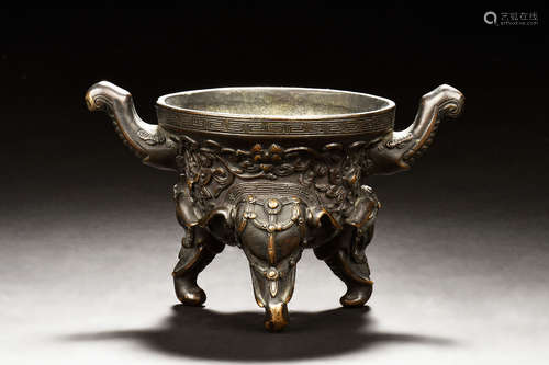 BRONZE CAST TRIPOD CENSER