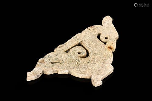 JADE CARVED 'DRAGON' PLAQUE