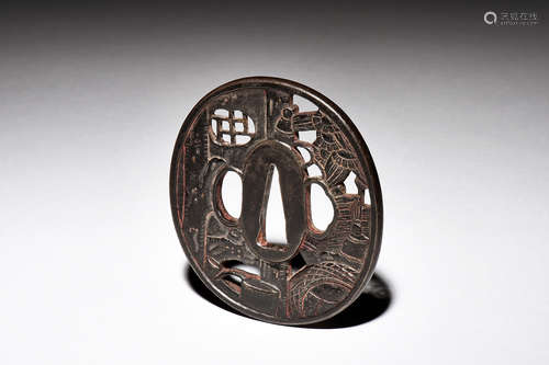 JAPANESE SWORD MOUNTING, TSUBA