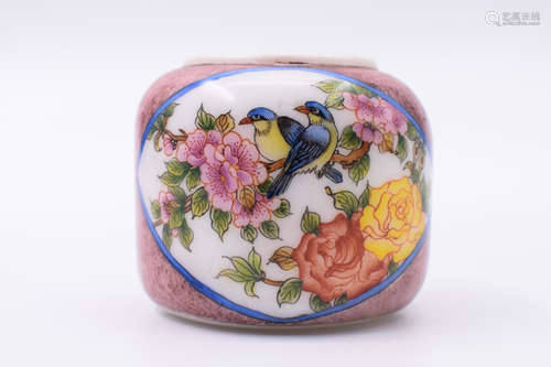 FAMILLE ROSE 'FLOWERS AND BIRDS' JAR