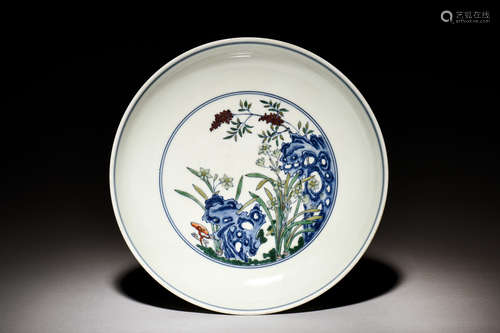 DOUCAI 'FLOWERS' DISH