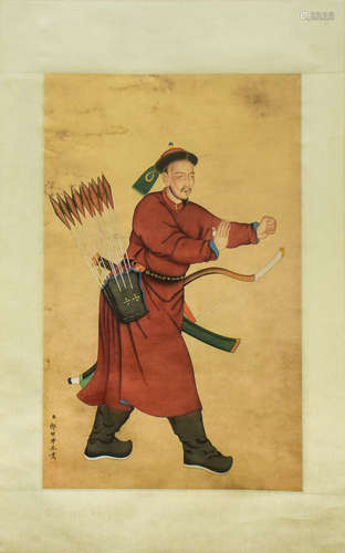 LANG SHINING: INK AND COLOR ON SILK PAINTING 'ARCHER'