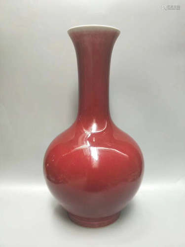 A LANG KILN RED GLAZED VASE