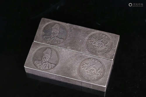 TWO  SILVER INGOTS WITH THE STYLE OF THE REPUBLIC OF CHINA