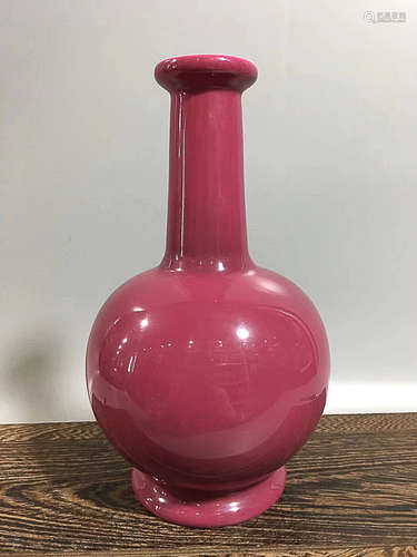 A CARMINE RED GLAZED VASE