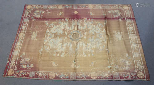 A Chinese Imperial quality silk kesi weave panel, Qing dynasty, decorated with four dragons