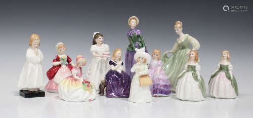 Eleven Royal Doulton figures, comprising Fair Lady, HN2193, Florence, HN2745, two Penny, HN2338,
