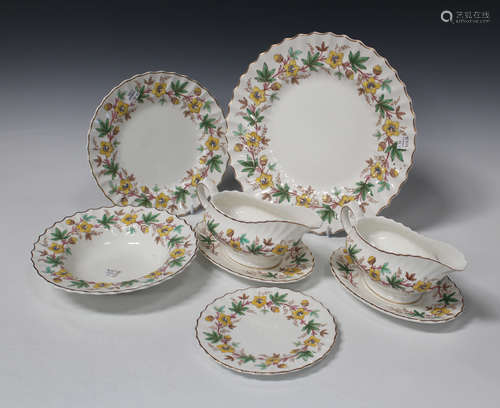 A Royal Doulton bone china Chatsworth pattern part dinner service, comprising twelve dinner, salad