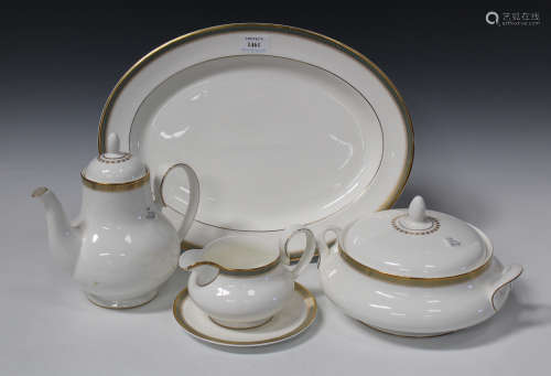 A Royal Doulton bone china 'Clarendon' pattern part service, comprising two oval platters, two