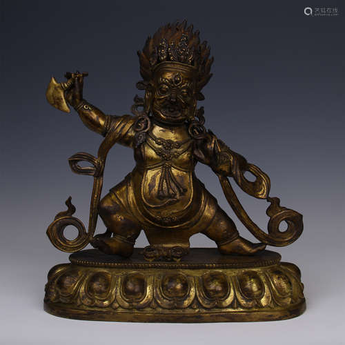 TIBETAN GILT BRONZE STANDING BUDDHA