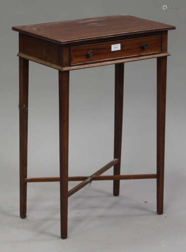 A 20th century George III style mahogany side table, fitted with a single frieze drawer, height