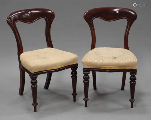 A set of twelve 20th century Victorian style mahogany balloon back dining chairs by Sussex Woodcraft