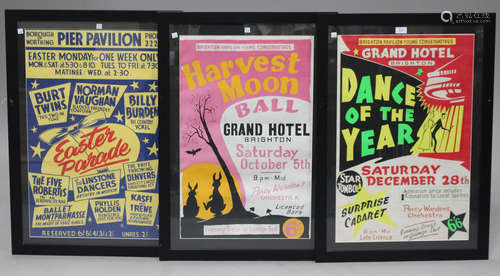 A group of three early/mid-20th century colour printed posters for the 'Grand Hotel Brighton,